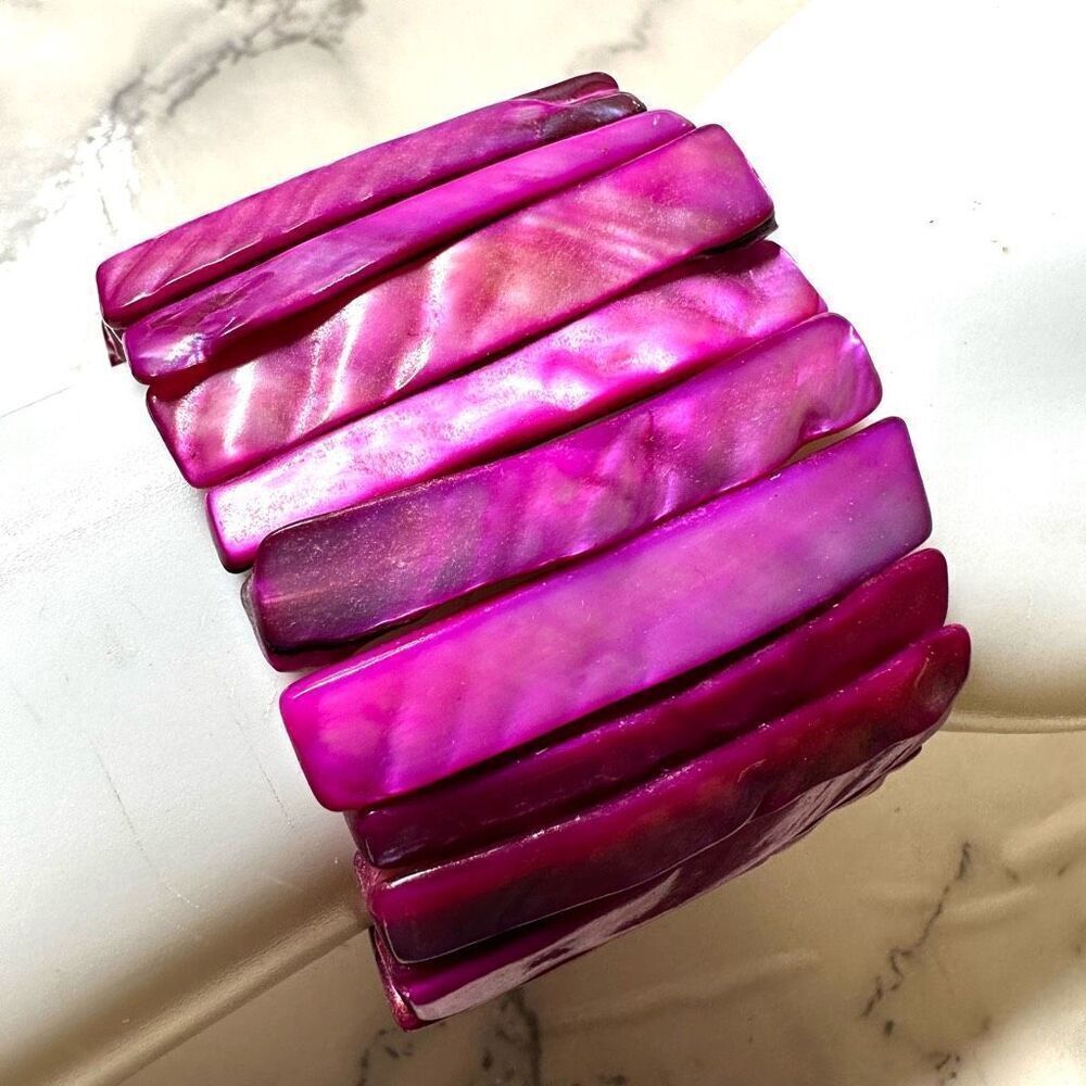 Pink abalone shell bracelet